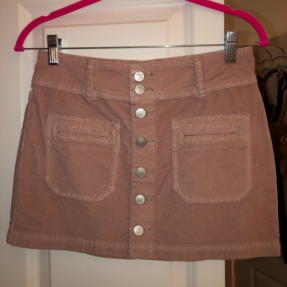 Free People Rose Colored Corduroy Skirt